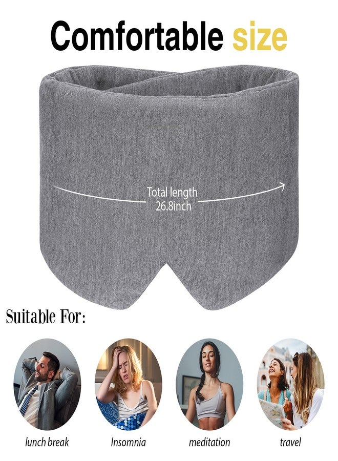 FRESHME Weighted Eye Mask for Sleeping - Gray Blackout (0.7lb/11oz) Cotton Heavy Weighted Eye Pillow for Men Women, Oversize Large Soft Sleep Face Eyes Cover with Nose Pad for Sidesleeper - Image 5